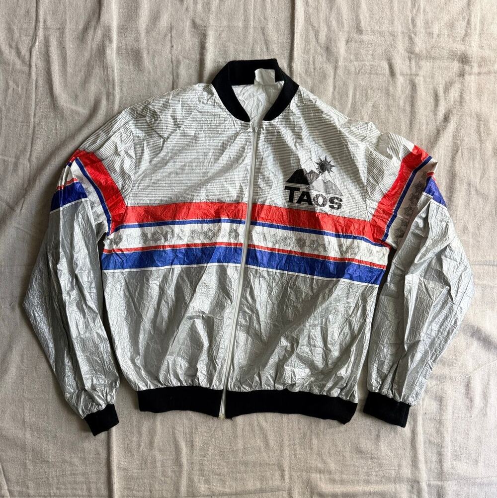 Vintage 1980s Tyjax Taos NM Tyvek Paper Bomber Jacket Men's XL Windbreaker Retro